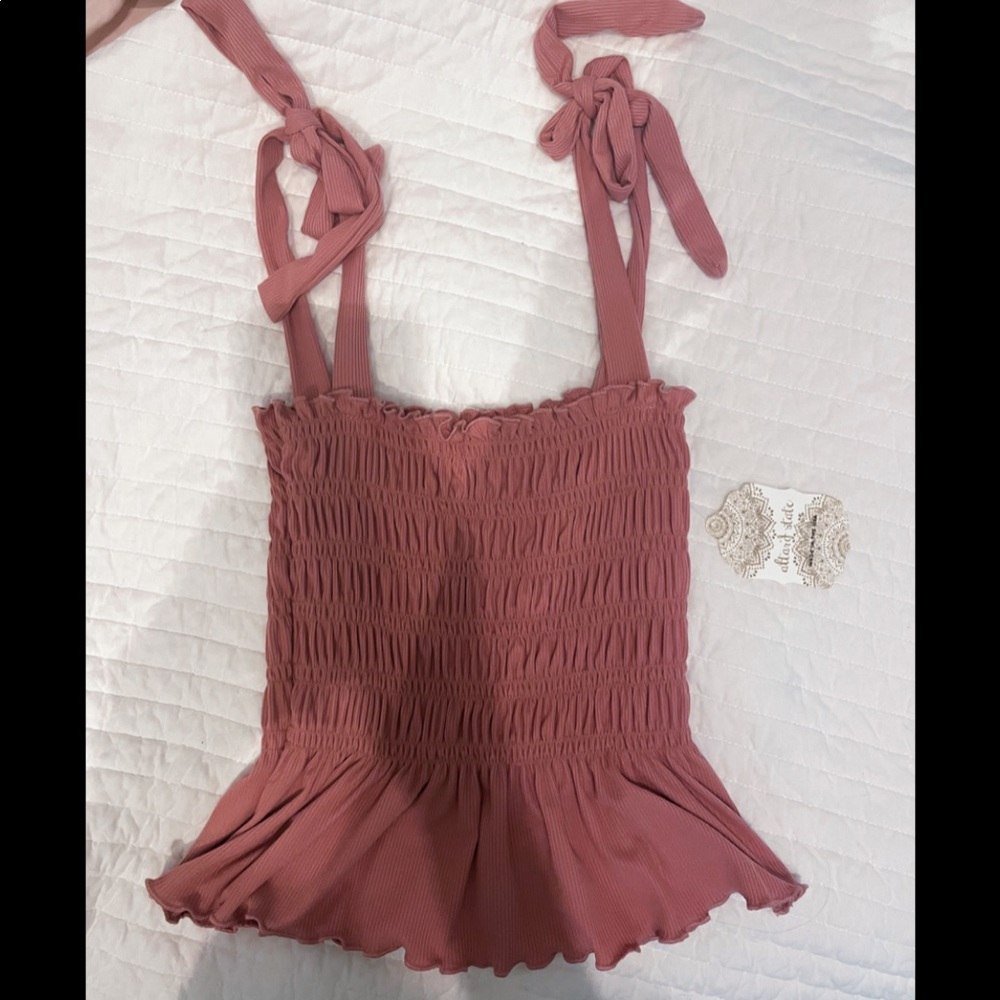 NWT Pink Altar’d State Smocked Tank Top